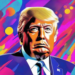 A top-quality digital art image of Donald Trump, presented in the style of an NFT