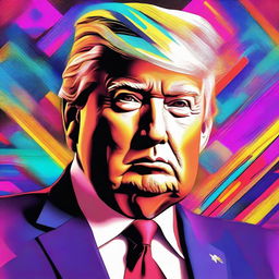 A top-quality digital art image of Donald Trump, presented in the style of an NFT