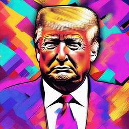 A top-quality digital art image of Donald Trump, presented in the style of an NFT