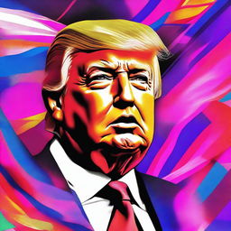 A top-quality digital art image of Donald Trump, presented in the style of an NFT