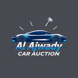 A sleek and modern logo design for 'Al Ajwady Car Auction'