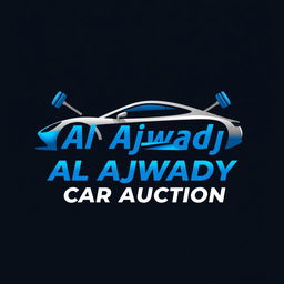 A sleek and modern logo design for 'Al Ajwady Car Auction'