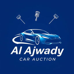 A sleek and modern logo design for 'Al Ajwady Car Auction'