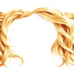 A beautifully intricate border design created exclusively from flowing, textured blonde hair