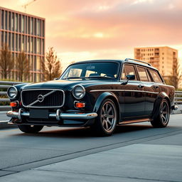The next generation Volvo Amazon Turbo, envisioned from the future, featuring striking 20-inch TWR rims that enhance its performance and aesthetics