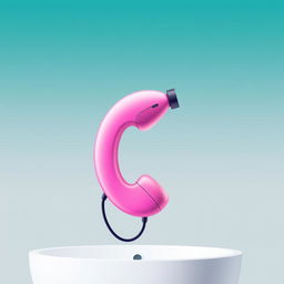 An artistic representation of a phone symbol elegantly merging with a hair dryer