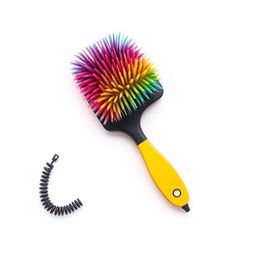 A creative blend of a phone symbol and a hair brush, with the phone symbol incorporating bristle-like shapes instead of the typical phone receiver shape