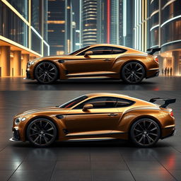 Two next generation Bentley Turbo cars, envisioned from the future, showcasing an extravagant design paired with high-performance features