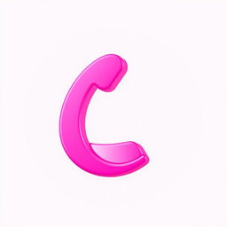 A stylized phone symbol, designed in a bright and vibrant pink color