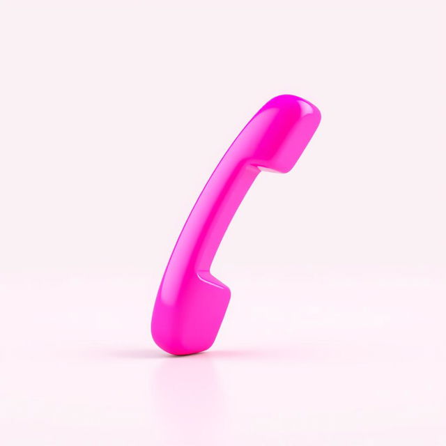 A stylized phone symbol, designed in a bright and vibrant pink color