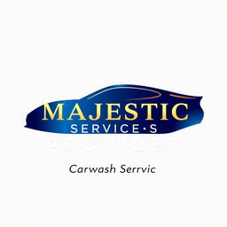 A professional and timeless logo design for "MAJESTIC SERVICES PROVIDER" with the tagline "Carwash Service"