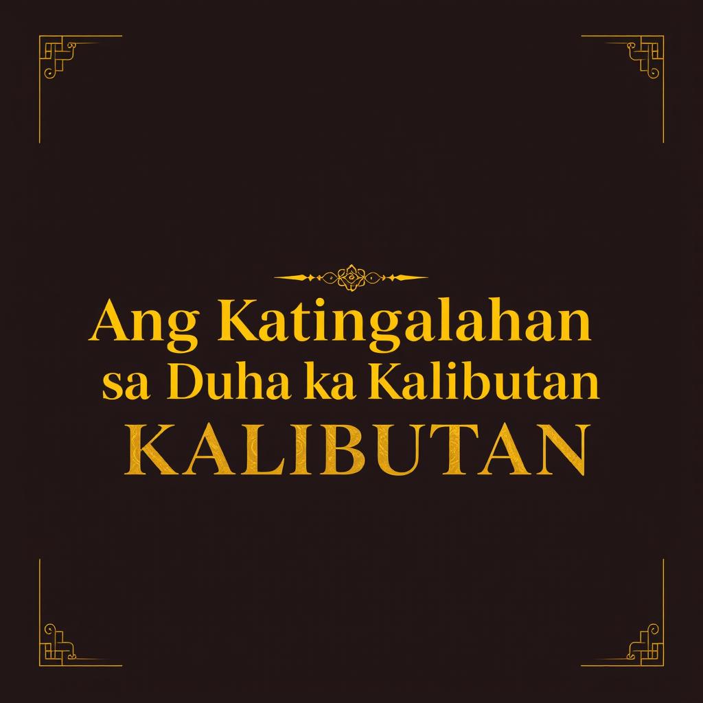 Text-only poster featuring the phrase "Ang Katingalahan sa Duha ka Kalibutan" in bright gold font