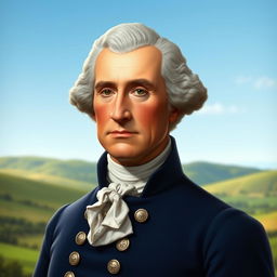 A highly detailed, lifelike portrait of George Washington, depicted in 8k resolution