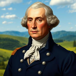 A highly detailed, lifelike portrait of George Washington, depicted in 8k resolution