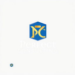 A sophisticated and modern logo design for 'Perfect Consulting', a company specializing in financial, technological, and legal consulting