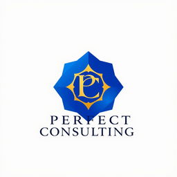 A sophisticated and modern logo design for 'Perfect Consulting', a company specializing in financial, technological, and legal consulting