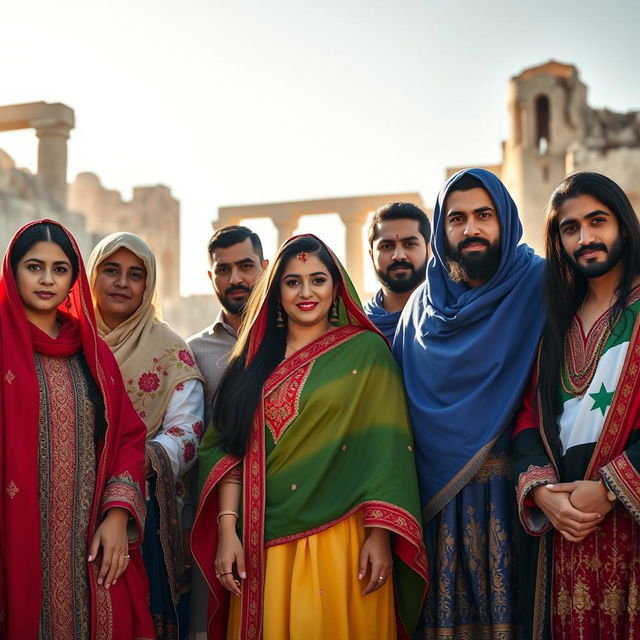 A group of noble individuals representing Syria, showcasing their rich cultural heritage