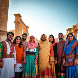 A group of noble individuals representing Syria, showcasing their rich cultural heritage