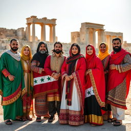 A group of noble individuals representing Syria, showcasing their rich cultural heritage