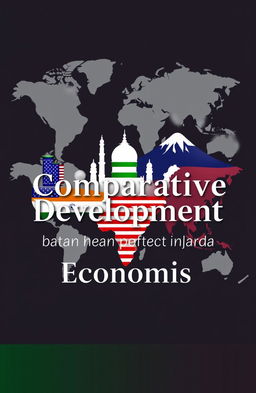 A visually striking cover page for a project titled "Comparative Development between Economics: India, USA, and Japan"