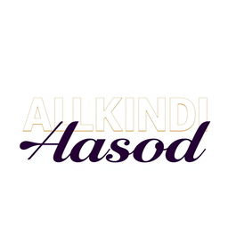 The name 'ALKINDI ALASOD' beautifully stylized in bold, elegant lettering