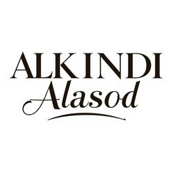 The name 'ALKINDI ALASOD' beautifully stylized in bold, elegant lettering