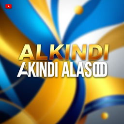 A professional and eye-catching YouTube channel banner featuring the name 'ALKINDI ALASOD' in large, bold letters