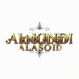 A beautifully crafted representation of the name 'ALKINDI ALASOD' in an eye-catching, large, and elegant font
