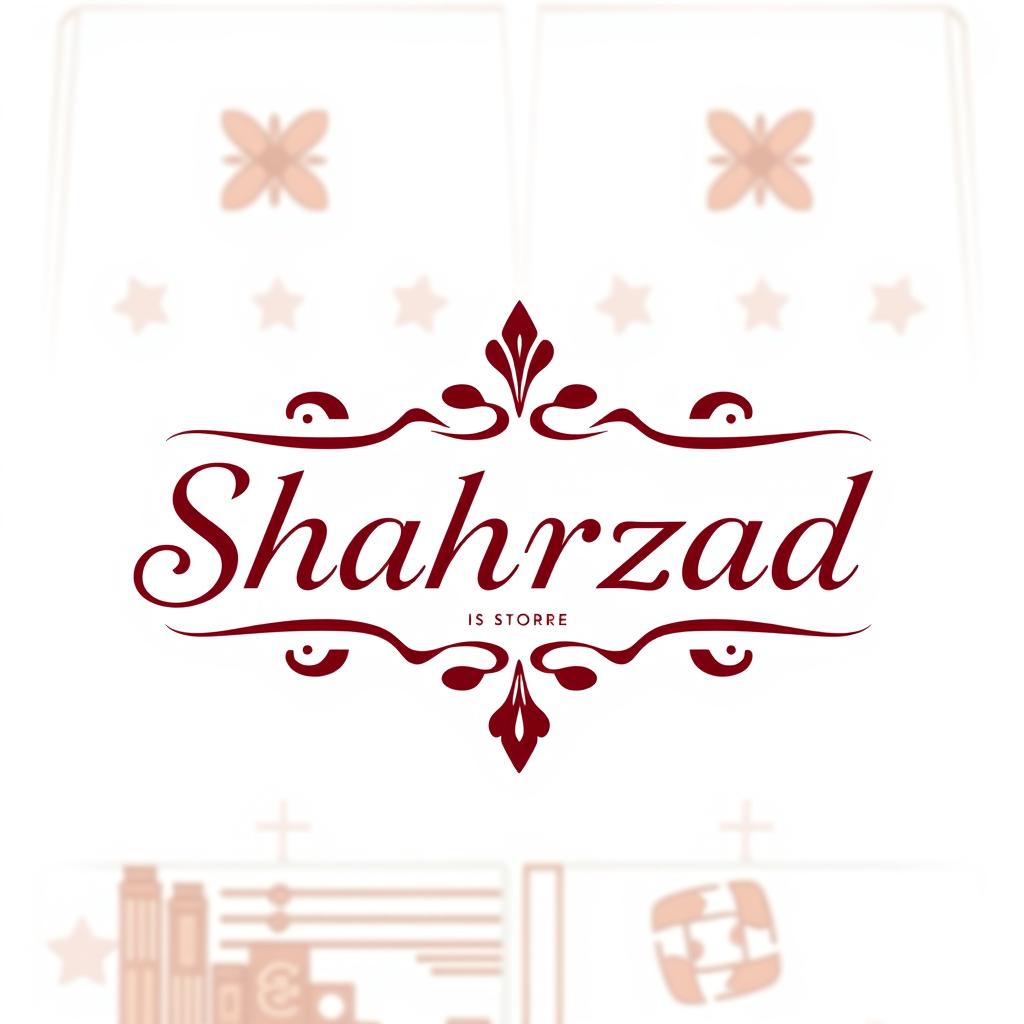 A stylish logo design for a store named 'Shahrzad', featuring a contemporary and elegant font