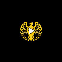A circular YouTube thumbnail design featuring a powerful and commanding emblem symbolizing strength and control, set against a solid black background