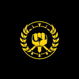A circular YouTube thumbnail design featuring a powerful and commanding emblem symbolizing strength and control, set against a solid black background