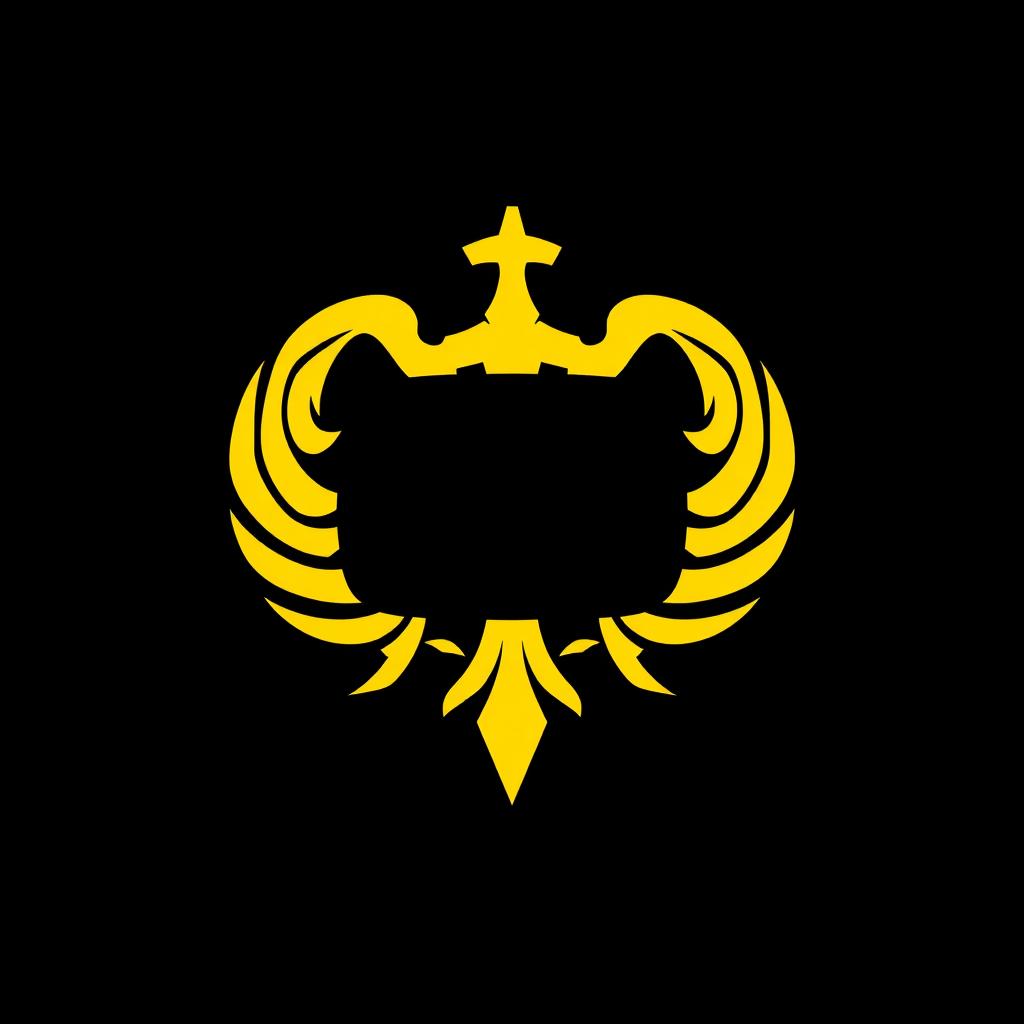 A circular YouTube thumbnail design featuring a powerful and commanding emblem symbolizing strength and control, set against a solid black background