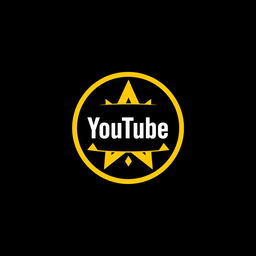 A circular YouTube thumbnail design featuring a logo that symbolizes power and dominance