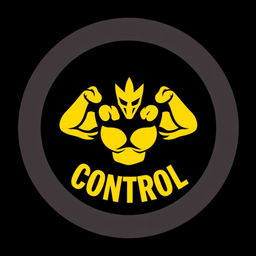A circular YouTube thumbnail design featuring a powerful and commanding logo that symbolizes strength and control