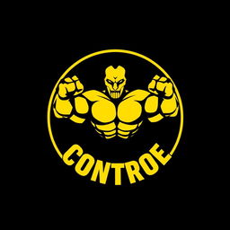 A circular YouTube thumbnail design featuring a powerful and commanding logo that symbolizes strength and control