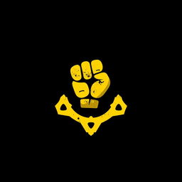 Design a circular thumbnail for a YouTube channel featuring a symbol of strength, control, and creativity