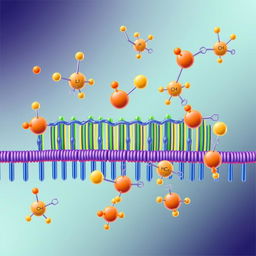 A vivid and detailed illustration of lipid molecules, showcasing their unique structures