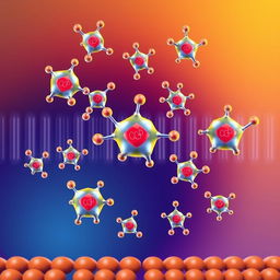 A vivid and detailed illustration of lipid molecules, showcasing their unique structures