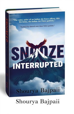 A dramatic book cover featuring the title 'Snooze Interrupted' designed with bold typography