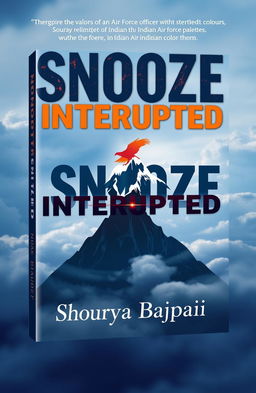 A dramatic book cover featuring the title 'Snooze Interrupted' designed with bold typography