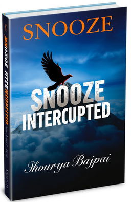 A dramatic book cover featuring the title 'Snooze Interrupted' designed with bold typography