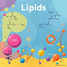 An educational illustration showcasing the chemical properties of lipids