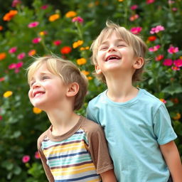 An older sister and her younger brother enjoying a fun day outdoors, captured in a lighthearted moment