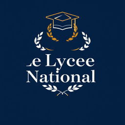 A modern and elegant logo design for the seniors of Le Lycee National, featuring the school's name prominently in a stylish, bold font