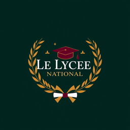 A sophisticated logo design for the seniors of Le Lycee National, prominently featuring the school's name in an elegant serif font