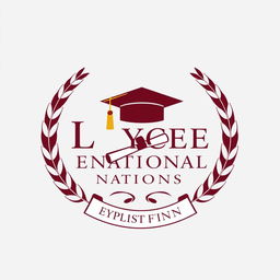 A sophisticated logo design for the seniors of Le Lycee National, prominently featuring the school's name in an elegant serif font