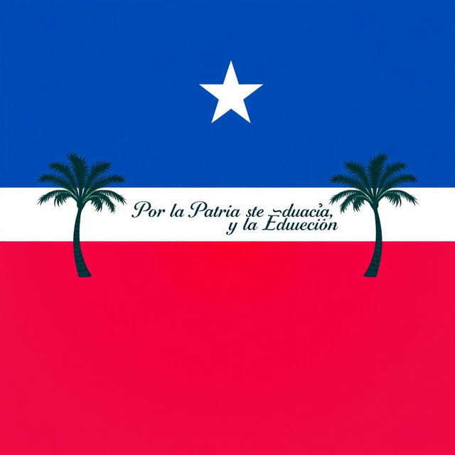 A vibrant flag design featuring three horizontal stripes: the top stripe is a deep blue symbolizing the sky and waters of Cuba, the middle stripe is pure white representing peace and purity, and the bottom stripe is a bold red representing the blood shed for independence