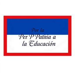 A rectangular horizontal flag design featuring three horizontal blue stripes, two vertical white stripes, and a bold red border