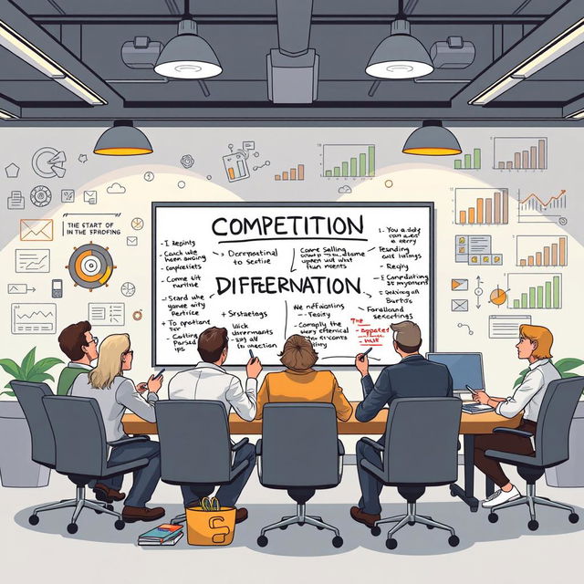 An illustrative representation of competitive differentiation in a business context