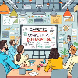 An illustrative representation of competitive differentiation in a business context